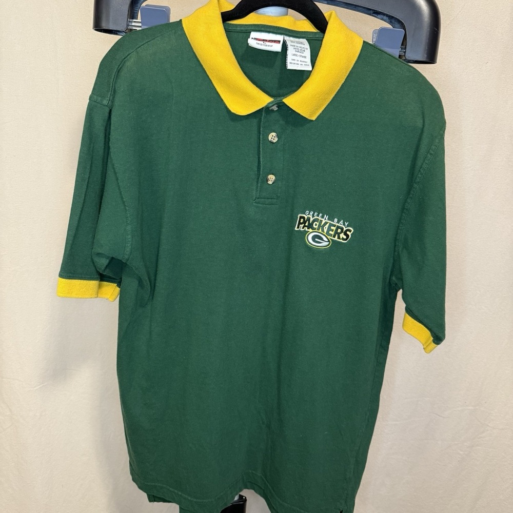 Vintage Green Bay Packers Polo Shirt, Size‎ Large, Cotton, 1998 Tag